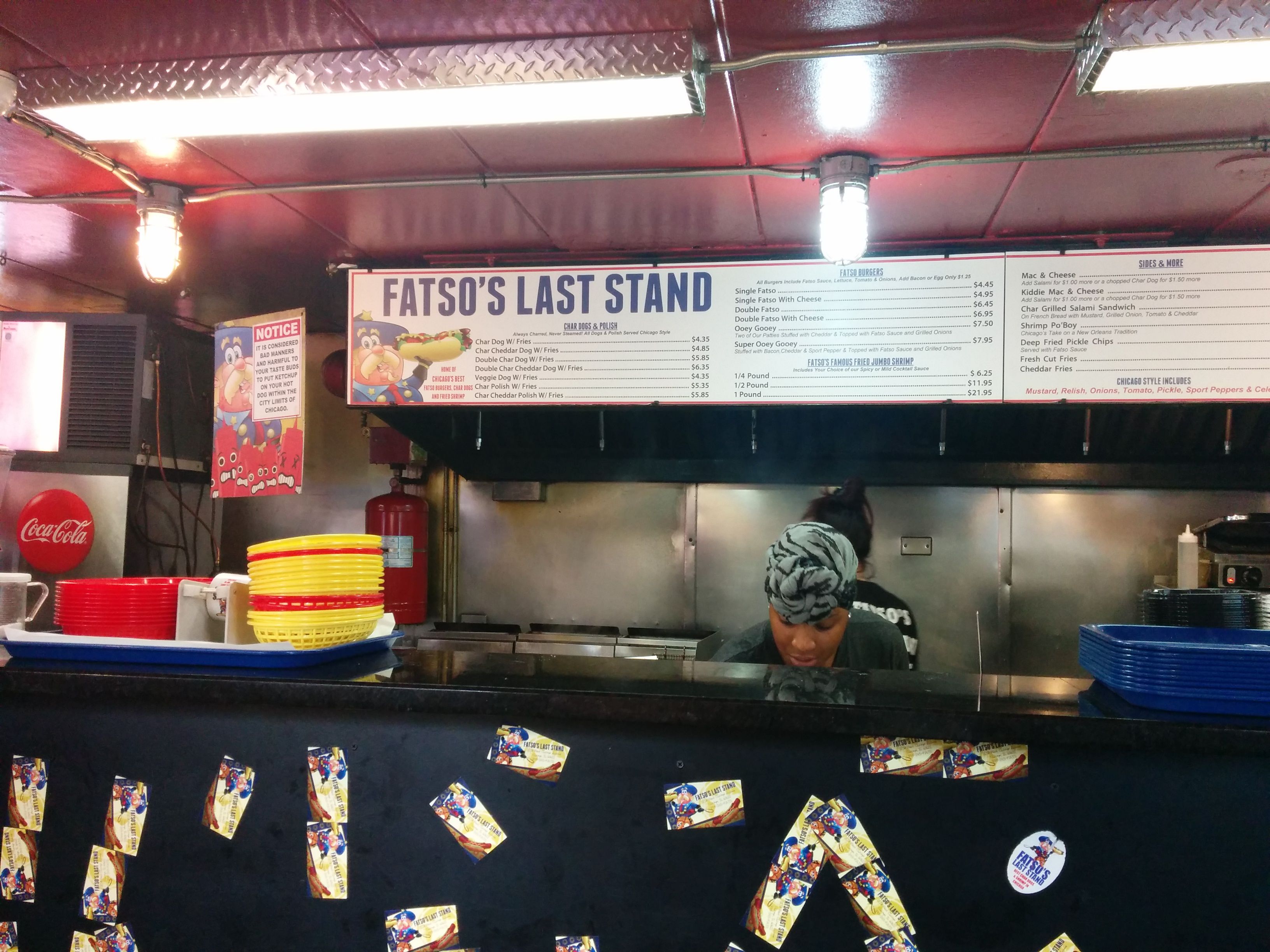 Fatso's last stand menu
